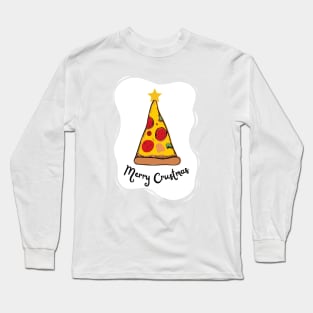 Merry Crustmas - Christmas Pizza Pun Long Sleeve T-Shirt